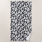 Stijlvolle Eenvoudige Moderne Koele Zwarte Katten  Strandlaken (Voorkant)