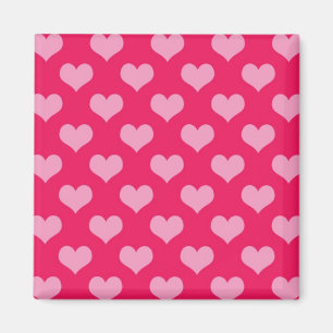 Stijlvolle eenvoudige moderne magenta roze harten magneet