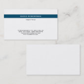 Stijlvolle, eenvoudige Ocean Blue White-minimalist Visitekaartje (Voorkant / Achterkant)