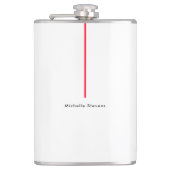 Stijlvolle Eenvoudige Plain Zwart & Wit Rood Minim Heupfles (Voorkant)