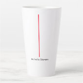 Stijlvolle Eenvoudige Plain Zwart & Wit Rood Minim Latte Mok (Voorkant)