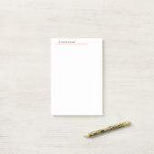 Stijlvolle Eenvoudige Plain Zwart & Wit Rood Minim Post-it® Notes (Op bureau)
