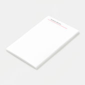Stijlvolle Eenvoudige Plain Zwart & Wit Rood Minim Post-it® Notes (Schuin)