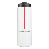 Stijlvolle Eenvoudige Plain Zwart & Wit Rood Minim Thermosbeker (Voorkant)