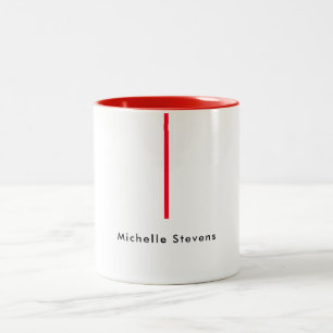 Stijlvolle Eenvoudige Plain Zwart & Wit Rood Minim Tweekleurige Koffiemok