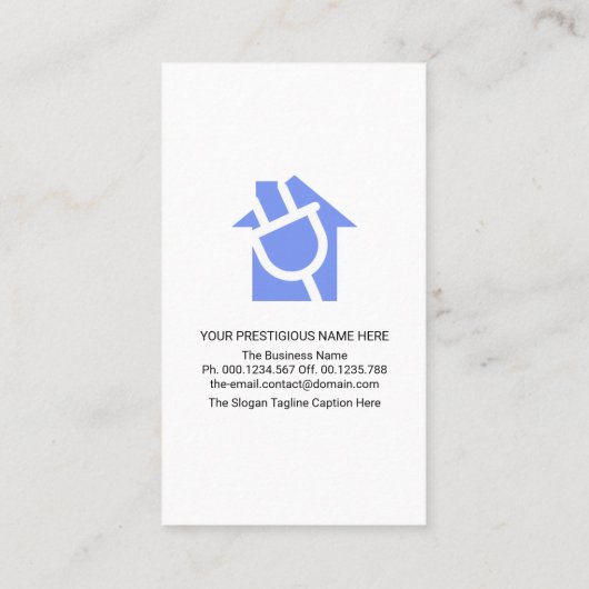 Stijlvolle eenvoudige Power Plug Bulb Motif Electr Visitekaartje (Achterkant)