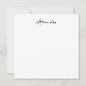 Stijlvolle Eenvoudige Script Naam Notitiekaart (Voorkant)