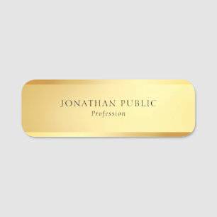 Stijlvolle, eenvoudige Sjabloon Glamoureus Gold Naamplaatje