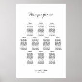 Stijlvolle Eenvoudige Tafelindeling Bruiloft Zitpl Poster (Voorkant)