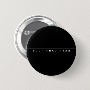 Stijlvolle Eenvoudige Tekst & Dunne Strepen Ronde Button 5,7 Cm