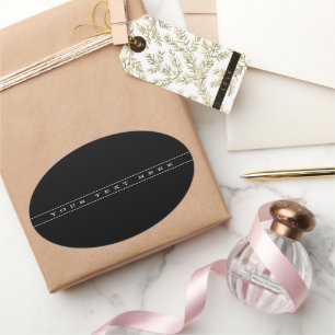 Stijlvolle eenvoudige tekst en dunne strepen ovale sticker