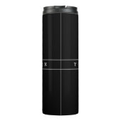 Stijlvolle eenvoudige tekst en dunne strepen thermosbeker (Achterkant)