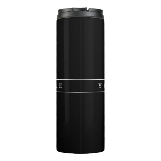 Stijlvolle eenvoudige tekst en dunne strepen thermosbeker (Achterkant)