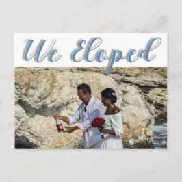 Stijlvolle Eenvoudige Trendy Foto Elopement Aankon Feestdagenkaart