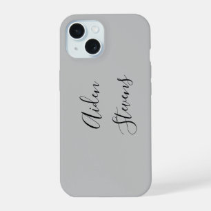 Stijlvolle Eenvoudige Vlakke Grijze Minimalistisch iPhone 15 Case