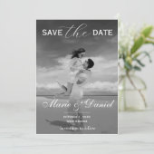 Stijlvolle Eenvoudige Volledige Foto Dubbelzijdige Save The Date (Staand voorkant)