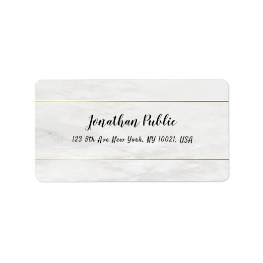 Stijlvolle, eenvoudige, witte, gouden gouden Sjabl Etiket (Voorkant)