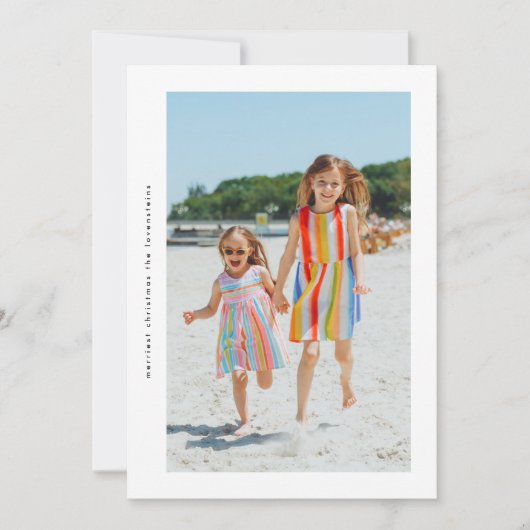 Stijlvolle eenvoudige zijwegen Christmas Photo Lij Feestdagenkaart (Voorkant)