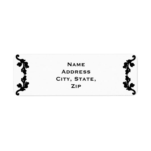 Stijlvolle eenvoudige zwart-wit etiket (Voorkant)