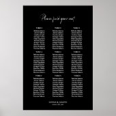 Stijlvolle Eenvoudige Zwarte 9 Tafel Trouwstoel Gr Poster (Voorkant)