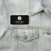 Stijlvolle, eenvoudige zwarte zakelijke Logo Naamplaatje (In situ)