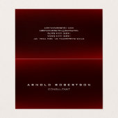 Stijlvolle effen bruin rood professioneel gevouwen visitekaartje (Buitenkant ongevouwen)