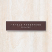 Stijlvolle effen bruin rood professioneel modern deurbordje (Voorkant)