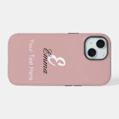 Stijlvolle effen kleur aanpasbare beschermhoes iPhone 15 case (Achterkant horizontaal)
