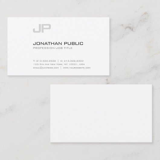 Stijlvolle effen modern eenvoudig chique ontwerp m visitekaartje (Voorkant / Achterkant)