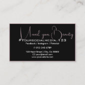 Stijlvolle effen Zwart Grijs Dunne Rand Foto Afbee Visitekaartje (Achterkant)