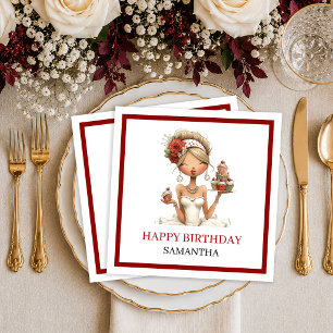 Stijlvolle Eigenzinnige Vrouw Marsala Script Verja Servet