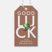 Stijlvolle Elegant Bruin Groen St. Patrick's Topha Cadeaulabel (Voorkant)