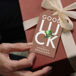 Stijlvolle Elegant Bruin Groen St. Patrick's Topha Cadeaulabel