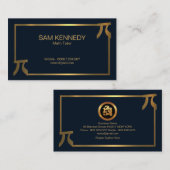 Stijlvolle Elegant Gold Pi Border Wiskunde Tutor Visitekaartje (Voorkant / Achterkant)