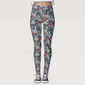 Stijlvolle Elegant Kerstmis Floral Leggings (Voorkant)