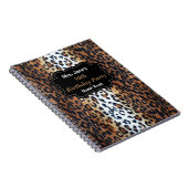 Stijlvolle Elegant Leopard Print 50th Birthday Gue Notitieboek (Rechterzijde)