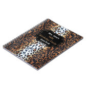 Stijlvolle Elegant Leopard Print 50th Birthday Gue Notitieboek (Linkerzijde)