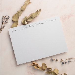 Stijlvolle Elegant Zwart Wit Girly Script Note Kaa Notitiekaartje