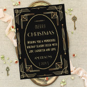 Stijlvolle elegante art deco platte kerstkaart