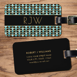 Stijlvolle Elegante Art Deco stijl monogram Bagagelabel