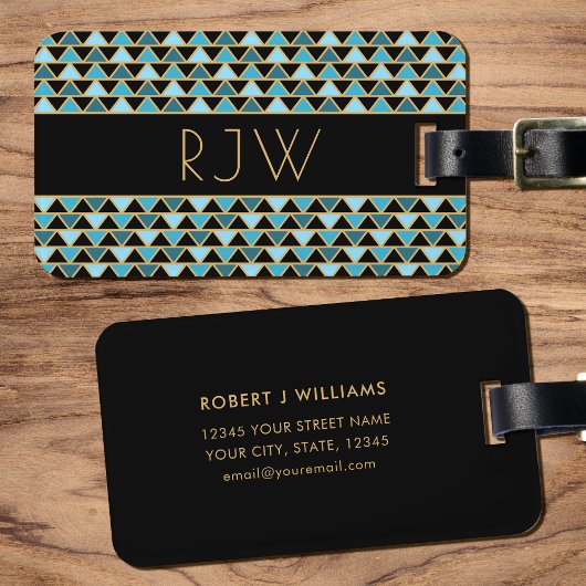 Stijlvolle Elegante Art Deco stijl monogram Bagagelabel