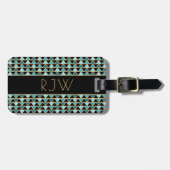 Stijlvolle Elegante Art Deco stijl monogram Bagagelabel (Voorkant horizontaal)
