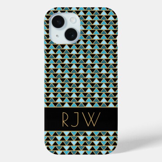 Stijlvolle Elegante Art Deco stijl monogram Case-Mate iPhone Case (Achterkant)