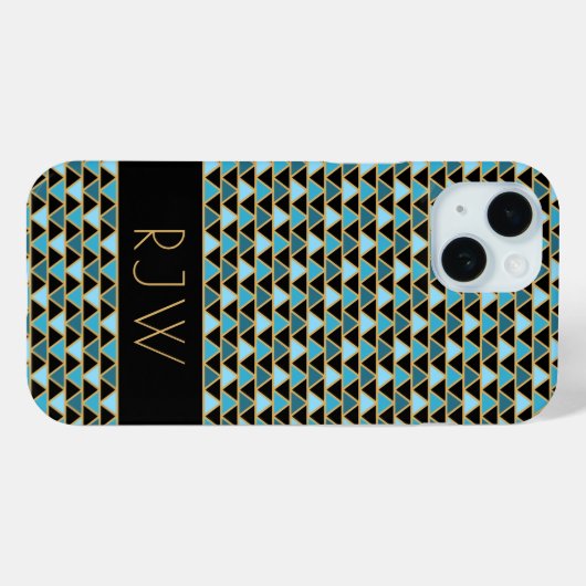 Stijlvolle Elegante Art Deco stijl monogram Case-Mate iPhone Case (Achterkant (horizontaal))
