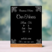 Stijlvolle, elegante bedrijfsuren acryl bord (Neutraal)