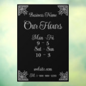 Stijlvolle, elegante bedrijfsuren raamsticker (Vel 3)