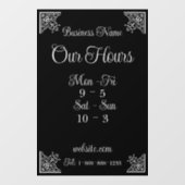 Stijlvolle, elegante bedrijfsuren raamsticker (Vel)