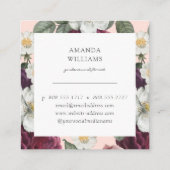 Stijlvolle elegante bloemenrustieke Boho Vierkante Visitekaartje (Achterkant)