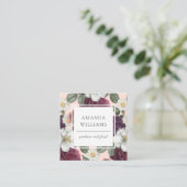 Stijlvolle elegante bloemenrustieke Boho Vierkante Visitekaartje (Staand voorkant)