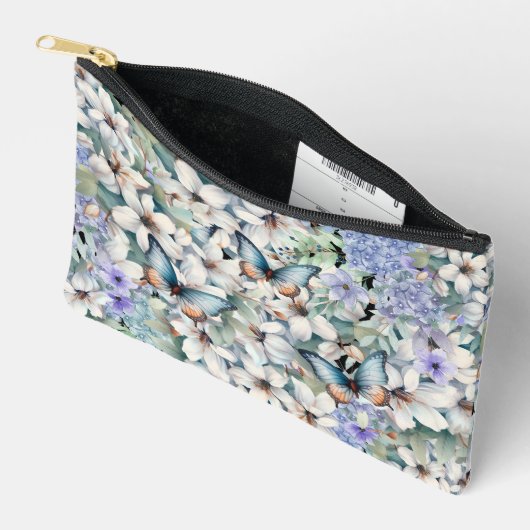 Stijlvolle & Elegante Bloemenvlinders Make-up Bag Etui (Open)